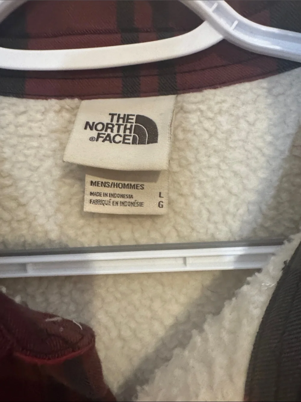 The North Face Men’s Red and Black Plaid Shirt Jacket Size Large